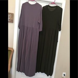 ***Lavender***Maxi Dress w/ 3/4 Length Sleeves